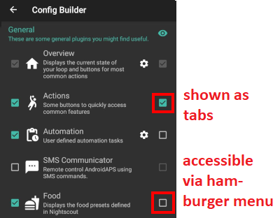 Tab or hamburger menu
