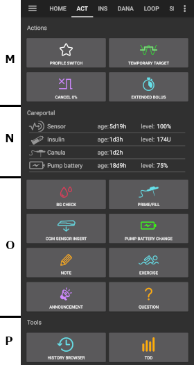 Actions tab