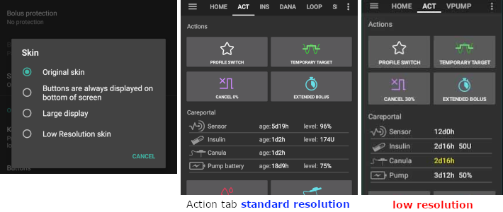 Select skin + examples