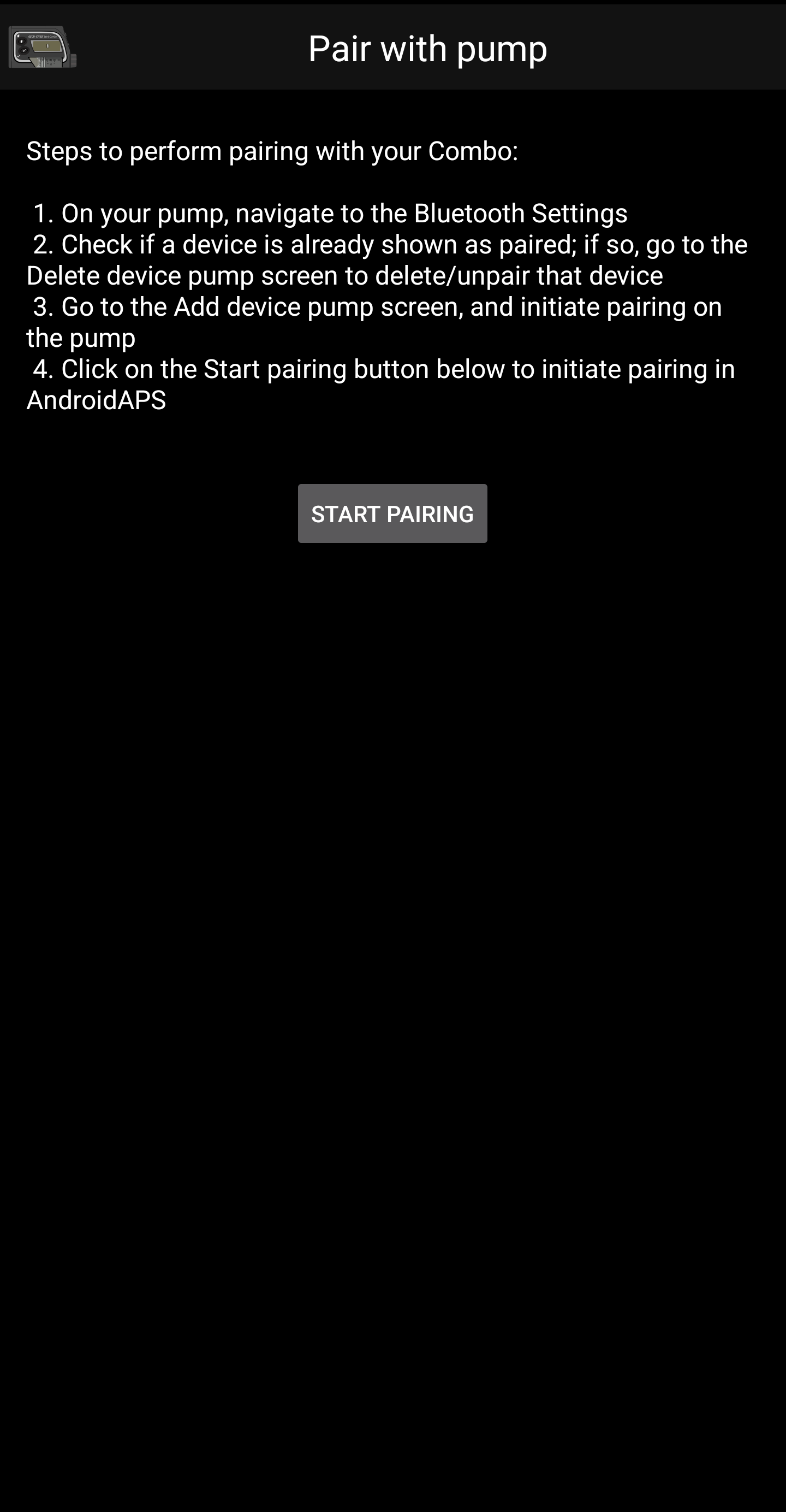 Screenshot of Combo Pairing UI 1