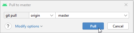 Android Studio - Git - Pull dialog